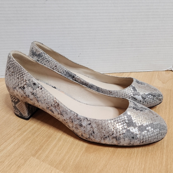 Cole Haan Suede Snake Print Lesli Round Toe Pumps 2" Heels women's size 10.5B - Picture 1 of 14